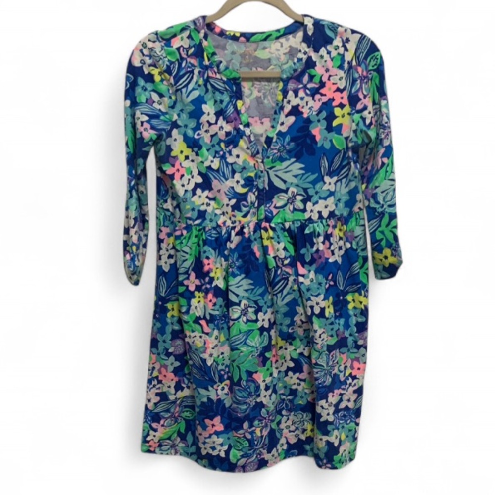 Lilly Pulitzer Loran Blue Tropical Mini Dress Size Small